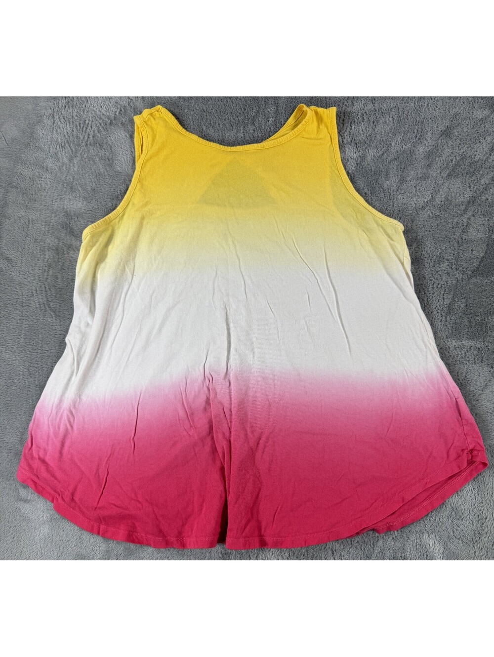 Terra & Sky Women's Sleeveless Ombre Tank Top Yellow White Pink Size 14W